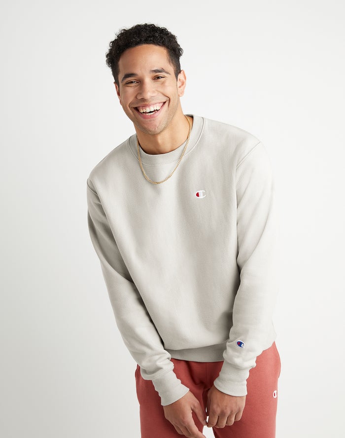 Champion Reverse Weave Crew Grey Sweatshirt Mens - South Africa ODGUKM791